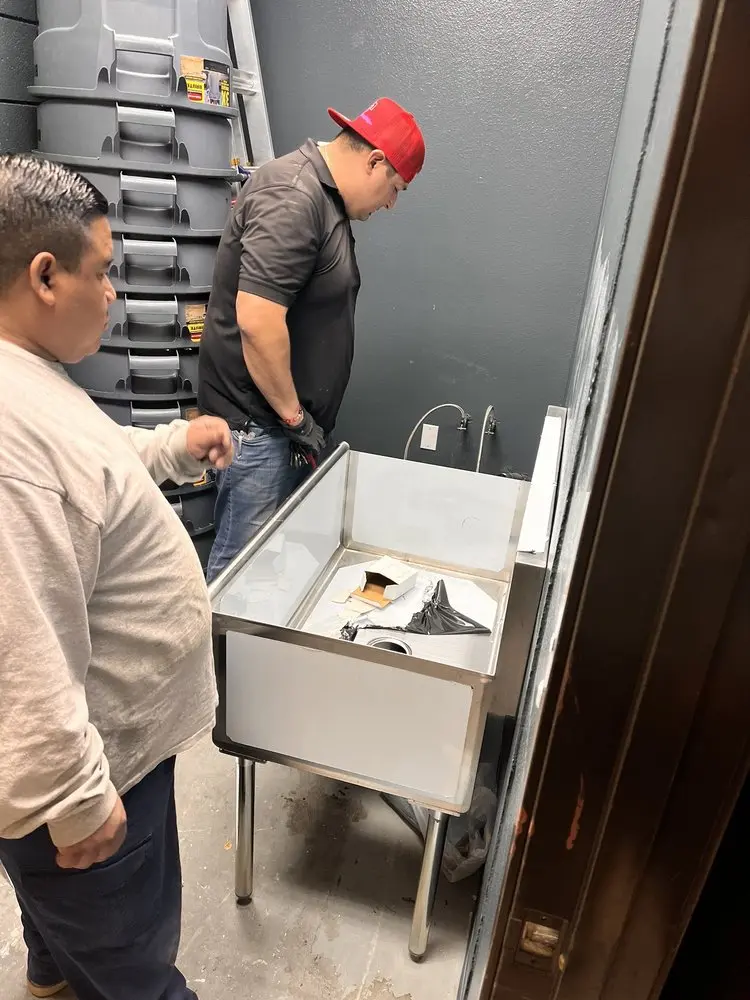 Commercial plumbing and sink installation in Greenwich
